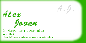 alex jovan business card